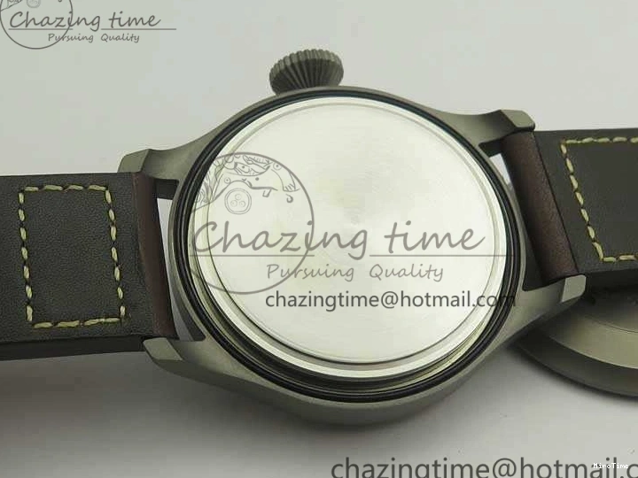 MIROTIME 0306 Big Pilot IW501004 Titanium ZF 1:1 Best Edition Black Dial On Brown Leather Strap A ZeroBulk 7212